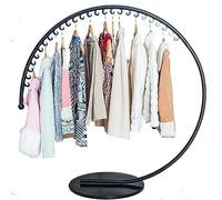 Porte-Vêtements Robuste pour Boutiques, Présentoir de Vêtements de Magasin de Détail, Présentoirs de Magasin de Vêtements Ronds en Forme de C, Cintre Latéral Créatif en Métal,Noir,130CM