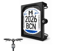 Porte Vignette Assurance Trottinette Électrique, Support Plaque, Tige | Aussi Support Plaque d'Immatriculation, Sangle Réglable pour Tiges Rondes, Ovales et Polygonales, PL