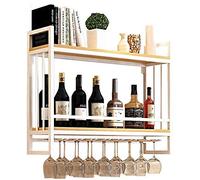 / Porte-vin à suspendre au mur/support mural pour bouteilles de vin et verres décor rustique/support à vin suspendu/étagère à vin support mural en verre/étagère à vin murale en bois/étagère à vin