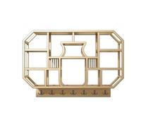 Porte-vin à vin, support mural en métal moderne, étagères flottantes pour unité de bar, rangement multifonction pour maison, restaurant, bar (couleur or, dimensions : 130 x 12 x 85 cm)