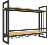 / Porte-vin Décoration murale/Supports à vin muraux pour bouteilles de vin et verres Décor rustique/Porte-vin suspendu/Étagère à vin Support mural en verre/Étagère à vin Étagère murale en bois/Étagère