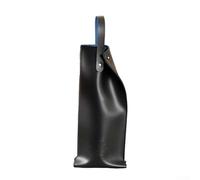 Porte-vin élégant en cuir synthétique avec matériau et design minimaliste, parfait pour contenir une bouteille de vin de 750 ml en toute sécurité (noir)