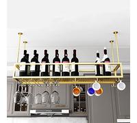 porte-vin en verre de vin porte-verre sous l'armoire en verre de vin rack de ventre de stegre support de bouteille de vide à vin Openwork Hanging Champagne Organisateur de stockage de gobelet Gold