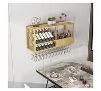 Porte-vin Mural en métal avec Cadre de Style Ouvert,Supports à vin muraux en Fer avec Support en Verre,Support de Stockage de vin Robuste,Support en Verre de Bouteille de vin Suspendu,Étagèr
