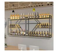 Porte-vin Mural en métal, étagères de Bar murales avec lumière LED, Grande étagère d’Affichage de Bar à liqueurs à 3 Niveaux, Armoire de Bar Murale avec Rangement en Verre, pour la décoratio