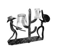 Porte-vin - Petit organisateur vintage en métal, étagère de bar rétro pour stockage d'alcool, présentoir d'alcool, accessoires de bar avec design robuste, support pour whisky, bourbon, tequila pour