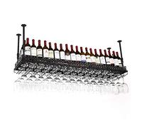 Porte-vin Pliant Autonome de Style européen Moderne avec Design renversé pour Le Bar à la Maison Porte-gobelet créatif Support de Verre à vin Suspendu décoratif Noir 100 x 35cm