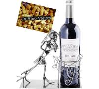 Porte-Vin Porte-Bouteille Chanteuse avec un Micro Support en Métal Présentoir