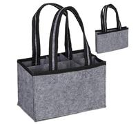 Porte-vin pour 6 Bouteilles, Sac de Voyage en Feutre - fourre-Tout Portable réutilisable, Sac à vin pour Voyage, Camping, Pique-Nique, séparateur Amovible Inclus