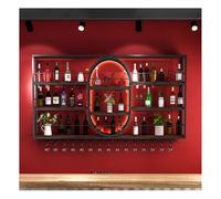 Porte-vins Mural avec lumière LED, étagères Modernes pour Bar, Porte-Verres à vin en métal Industriel, présentoir en Fer pour Bouteilles de vin pour la Maison Bar Décoration de la Salle à ma