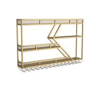 Porte-vins Mural en Fer, étagère de Bar Murale Industrielle, Grand Porte-vins Mural, Porte-Verres à vin, Grand Porte-gouttelière Murale montée avec lumières LED, Rangement pour Verres à vin,