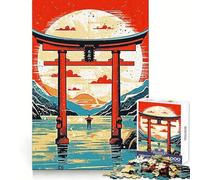 Porte Vintage du Japon, Puzzle de 1000 pièces pour Adultes, idéal pour stimuler la mémoire et Passer Un agréable Moment Cadeau de Noël de qualité (38x26cm)