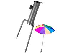 Porte-vision du parapluie - Stand de base de la plage de fer, stabilisateur de pointes à terre lourde | Ancre de sable rond réglable pour terrasse, jardin extérieur, support de nuance de pelouse d'arr