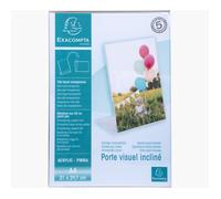 Porte-visuel - Présentoir - A4 - Incliné - Transparent - Pour photo, menu, document