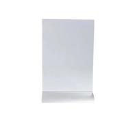 Porte-visuel vertical pied aluminium A5 - Cristal