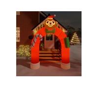 vidaXL Porte voûtée gonflable de Noël avec LED 380 cm