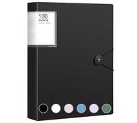 Porte-vues A4 avec pochettes transparentes - 100 pochettes transparentes - Classeur avec pochettes transparentes - Classeur de projet pour brochures, rapports, certificats pour le bureau et la maison