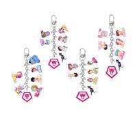 Porteclés K Pop, Porteclés Double Face Ensemble De Produits Dérivés Figurines D'anime Cosplay Cadeaux pour Les Fans De Collection(4PCS)