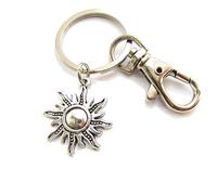 Porteclés Soleil Initiale 'You Are My Sunshine' - Porteclés Céleste BFF - Cadeau d'Anniversaire pour Ami - Breloque Soleil My Sun Argenté
