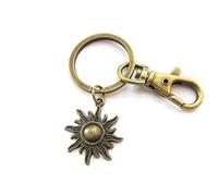 Porteclés soleil, porteclés initiale, porteclés soleil, porteclés « You Are My Sunshine », porteclés céleste, porteclés BFF, cadeau d'anniversaire pour ami, breloque soleil, My Sun Argenté
