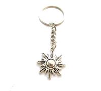 Porteclés soleil, porteclés initiale, porteclés soleil, porteclés « You Are My Sunshine », porteclés céleste, porteclés BFF, cadeau d'anniversaire pour ami, breloque soleil, My Sun Argenté