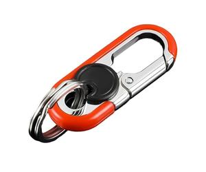 Porteclés Voiture pour Land Rover Discovery LR4 Range Rover Sport Evoque, Porteclés Voiture Antiperte, Porteclés Métal avec Mousqueton, pour Hommes et Femmes, Accessoires,Orange