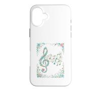 Portee Musicale Fleurie Vintage Notes de Musique Coque pour iPhone 16 Plus