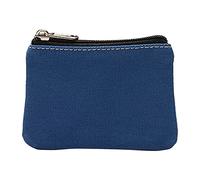 Portefeuille à 2 plis en toile de coton colorée pour homme - Sac à langer pour cartes - Petit sac de rangement et cordon - Bleu - Taille unique