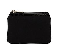 Portefeuille à 2 plis en toile de coton colorée pour homme - Sac à langer pour cartes - Petit sac de rangement et cordon (noir, taille unique)