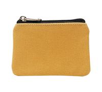 Portefeuille à 2 plis en toile de coton colorée pour homme - Sac à langer pour cartes - Petit sac de rangement et cordon (jaune, taille unique)