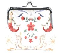 Portefeuille à crème pour femmes créatures mythiques fantaisie personnalisé en cuir mignon baiser serrure changement titulaire carte pochette, créatures mythiques fantaisie crème, classique, Crème