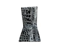 Portefeuille à deux volets en crocodile véritable pour homme, Peau de cire d'alligator noir et blanc, 9x 12cm, Décontracté