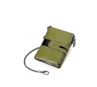 Portefeuille à deux volets en cuir de vache de qualité supérieure avec chaîne, blocage RFID, noir et marron, 7 emplacements pour cartes, fenêtre pour carte d'identité, poche zippée pour pièces de