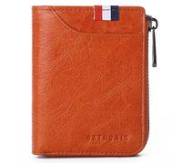 Portefeuille à deux volets en cuir véritable de grande capacité pour hommes, blocage RFID, portefeuille à fermeture éclair souple et authentique, 10 emplacements pour cartes, avec poche zippée pour