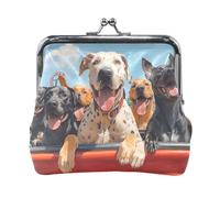 Portefeuille à fermeture camouflage pour pièces de monnaie, sac à main pour pièces de monnaie, 11,4 x 10,4 cm, Balade en voiture pour chiens de groupe, one size, Balade en voiture pour chiens de