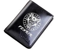 Portefeuille à fermeture éclair de poche vintage masculine, sac à main courte bifold en cuir de grande capacité, symbole de viking, porte-cartes d'amulette Boy Boy Novely Male Novely Gift, style