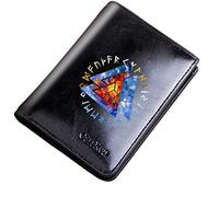 Portefeuille à fermeture éclair de poche vintage masculine, sac à main courte bifold en cuir de grande capacité, symbole viking abrilet de cartes d'amulette bourse de bourse masculine cadeau,