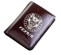 Portefeuille à fermeture éclair de poche vintage masculine, sac à main courte bifold en cuir de grande capacité, symbole de viking, porte-cartes d'amulette Boy Boy Novely Male Novely Gift, Style