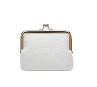 Portefeuille à langer floral pour femme, cadre vintage avec fleur en relief, petite trousse de maquillage en cuir synthétique pour pièces de monnaie, argent liquide, bijoux, 13 x 10 cm, blanc