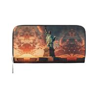 Portefeuille à main en cuir imprimé Statue de la Liberté à New York pour femme - Pour une utilisation décontractée et en voyage, noir, One Size, Art