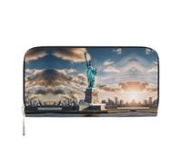 Portefeuille à main en cuir imprimé Statue de la Liberté à New York pour femme - Pour une utilisation décontractée et en voyage, noir, One Size, Art