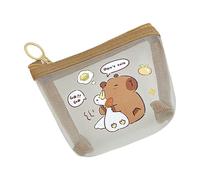 Portefeuille à monnaie en maille à motif Capybara délicat avec fermeture éclair organisé pour les femmes qui aiment les accessoires sur le thème des animaux, sac à monnaie pratique en maille, Petit