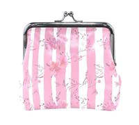 Portefeuille à monnaie imprimé léopard abstrait avec verrou de baiser, 11,4 cm (L) x 10,4 cm (H), Rayures Fleurs, one size, Rayures Fleurs