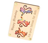 Portefeuille à pince à billets en bois - Organiseur de billets en forme d'animal de dessin animé mignon | Portefeuille fin et portable en bois pour décoration de bureau - Organiseur de rangement fait