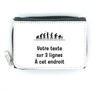 Portefeuille à Rabat Porte-Monnaie Pictogramme Evolution Geek avec Texte Personnalisable Jean