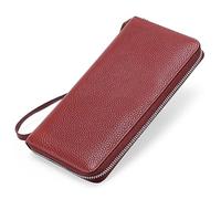 Portefeuille à trois plis pour homme avec fermeture éclair autour du porte-cartes de crédit, pochette de téléphone et portefeuille pour filles, marron, Taille unique