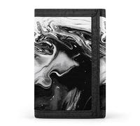 Portefeuille à trois volets en malachite verte marbrée avec veines blanches argentées et points dorés, élé porte-monnaie avec porte-clés, porte-cartes de crédit pour factures, reçus, femmes et hom