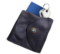 Portefeuille à trois volets - Poche à monnaie en cuir PU avec compartiments et emplacements pour cartes - Porte-monnaie portable multifonction à trois volets, porte-monnaie compact, Noir , Refer to