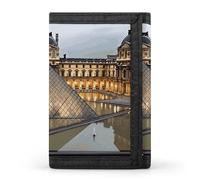 Portefeuille à trois volets pour cartes de crédit Musée du Louvre à Paris - Portefeuille portable pour sports de plein air - Portefeuille de poche avec fenêtre pour carte d'identité - Pour homme et