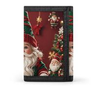 Portefeuille à trois volets pour homme, musée du Louvre à Paris, porte-monnaie fin avec pince à billets et porte-cartes de crédit avec 8 emplacements pour cartes, Nains fantaisistes de Noël, Taille